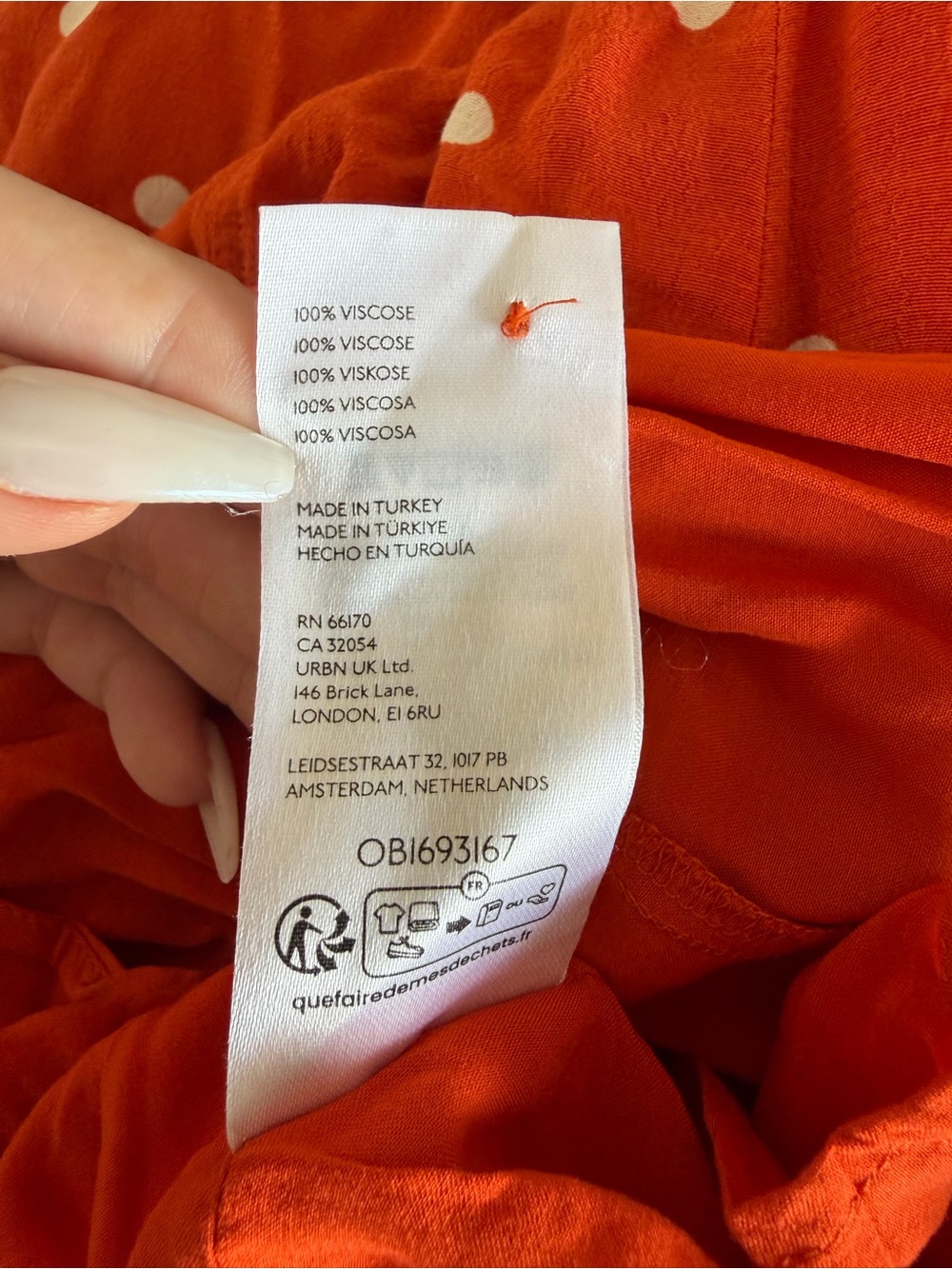 Maeve Anthropologie Orange Polka Dot Midi Dress with Front Slit Size 2 - Picture 7 of 7